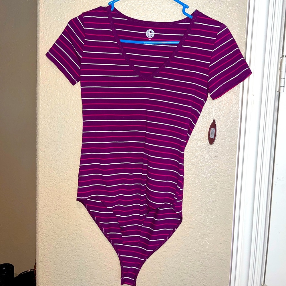 Purple, Pink, and White Body Suit